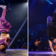 B-girls Logistx, left, and Sunny compete at the Red Bull BC One World Final at Hammerstein Ballroom in New York in November.